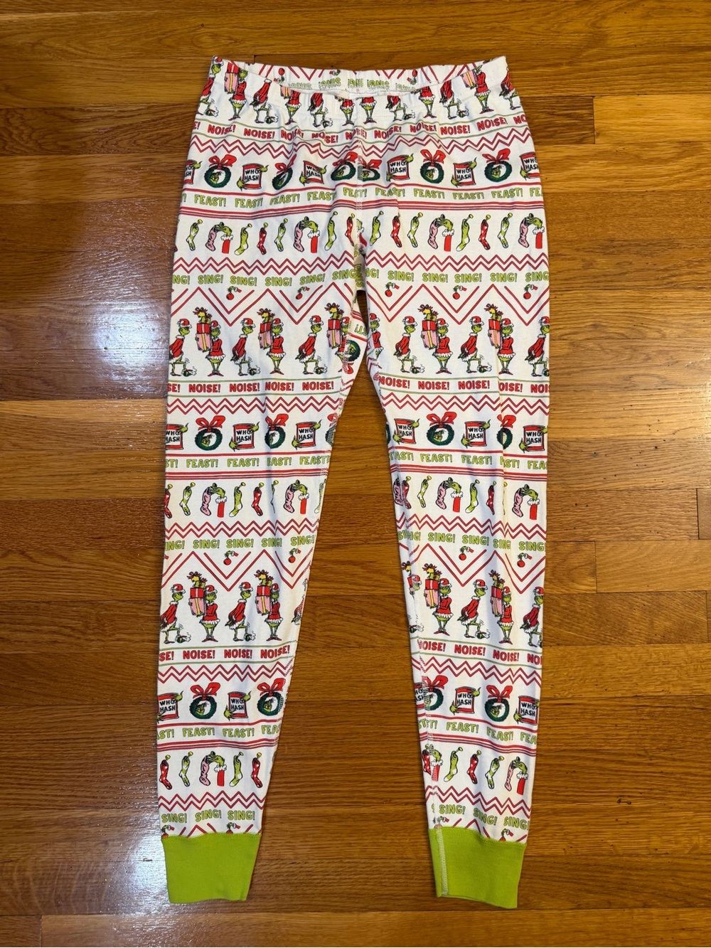Hanna Andersson Dr. Seuss Grinch Fair Isle Jogger Pajama Pants - Size Small